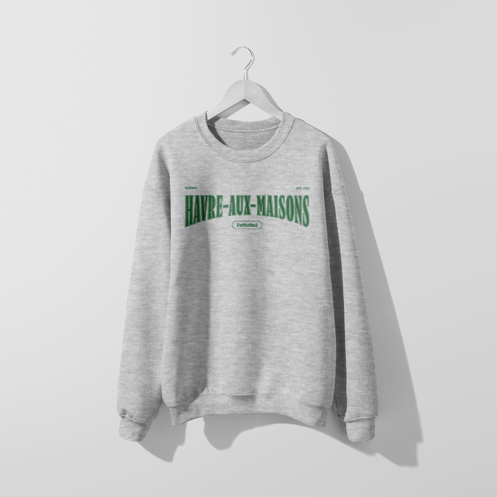 Mon Crew Fit - Havre-aux-Maisons - Adulte - Vert - Sport Gray