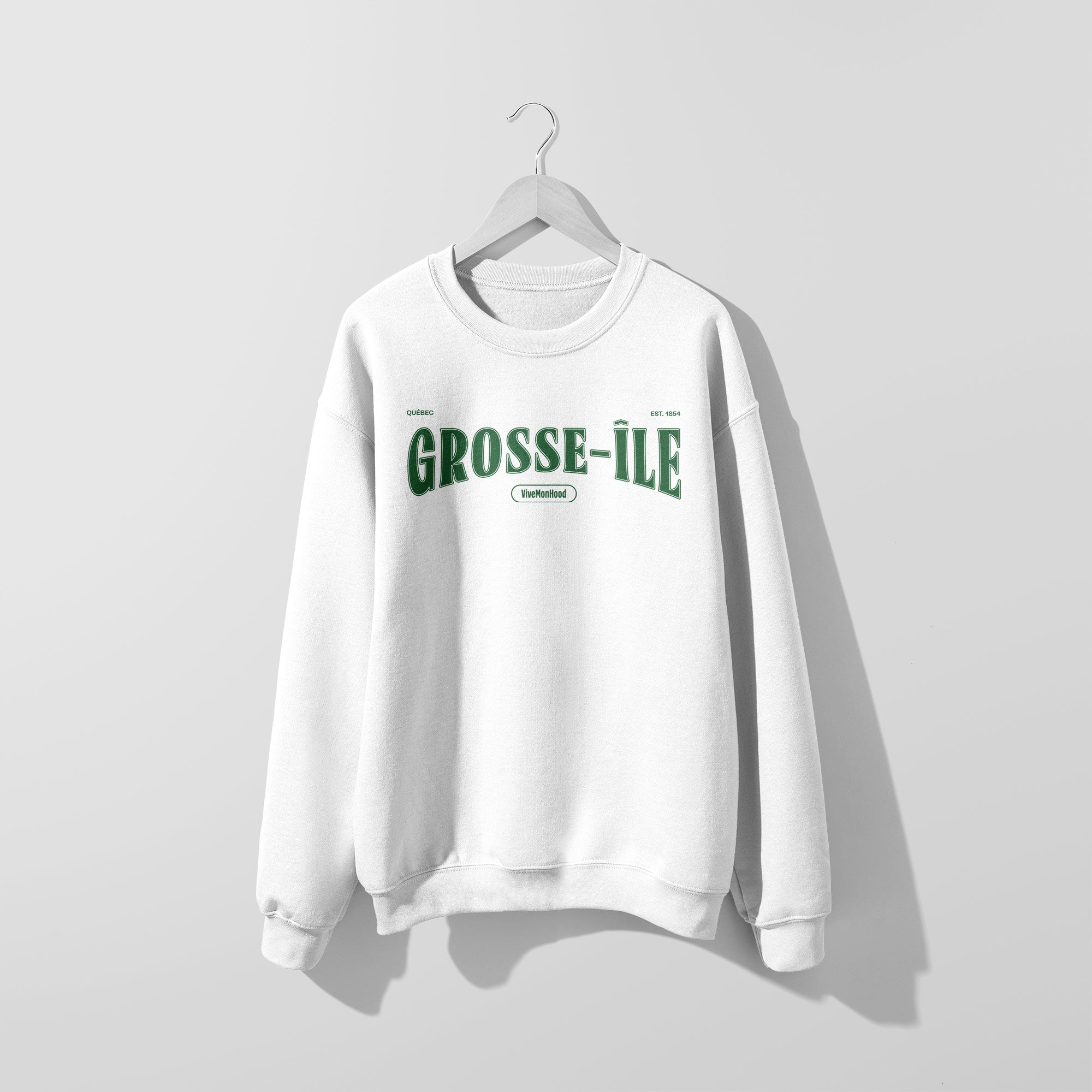Mon Crew Fit - Adultes - Grosse-Ile - Impression en Vert