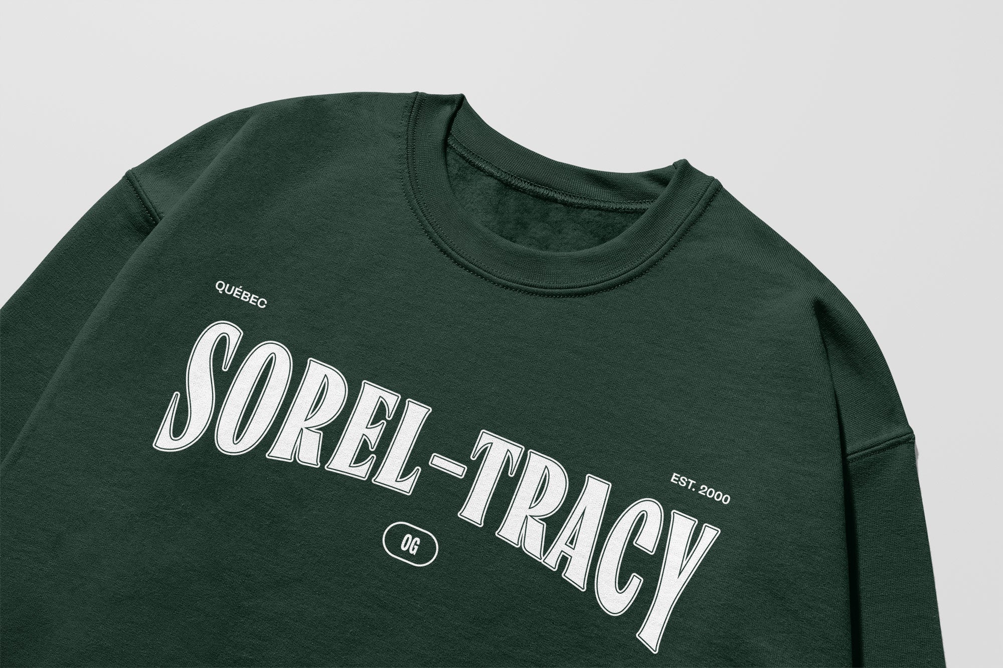 Mon Crew Confort - Adultes - Sorel-Tracy - Impression en Blanc