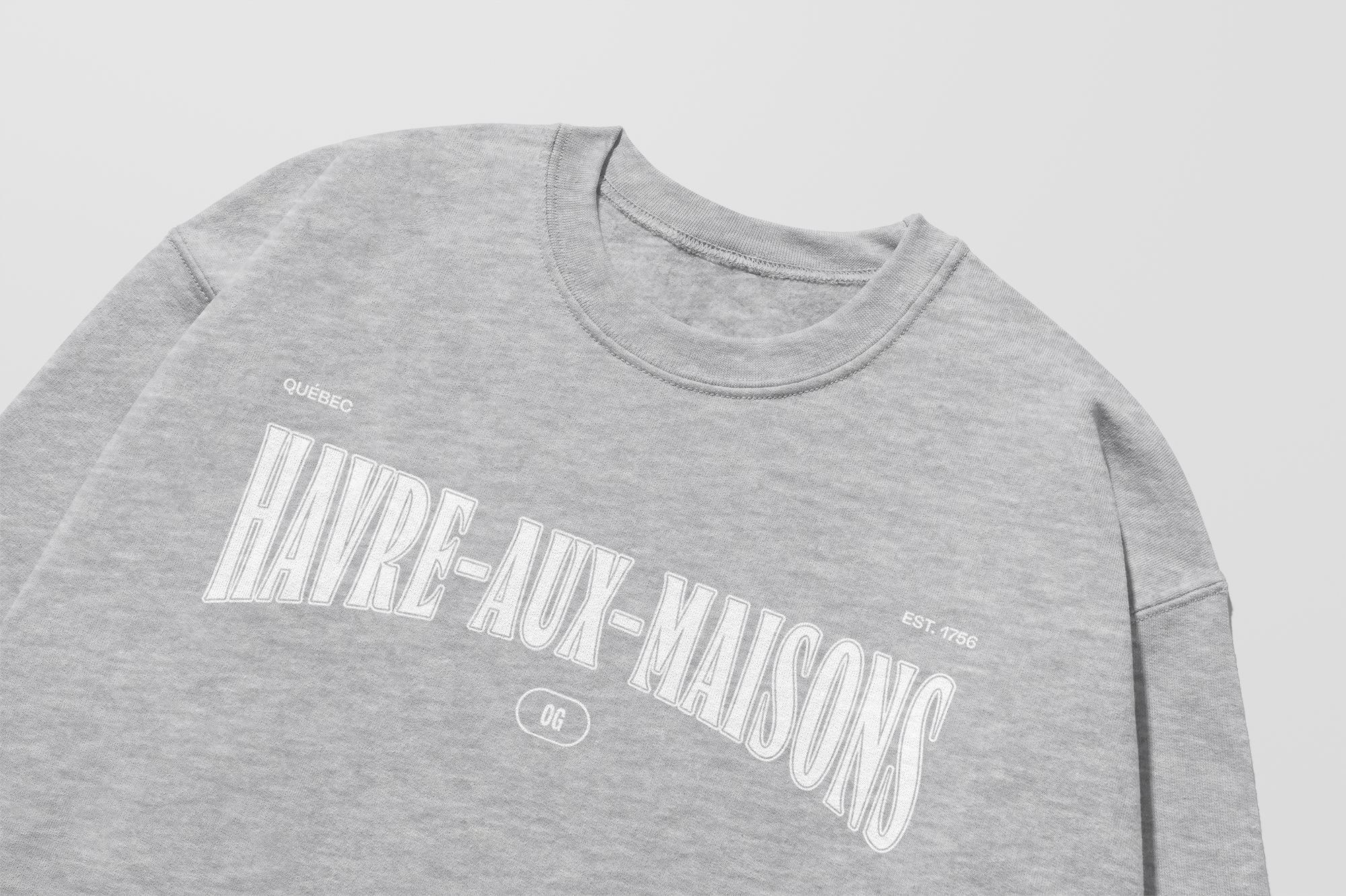 Mon Crew Fit - Havre-aux-Maisons - Enfant - Blanc - Sport Gray
