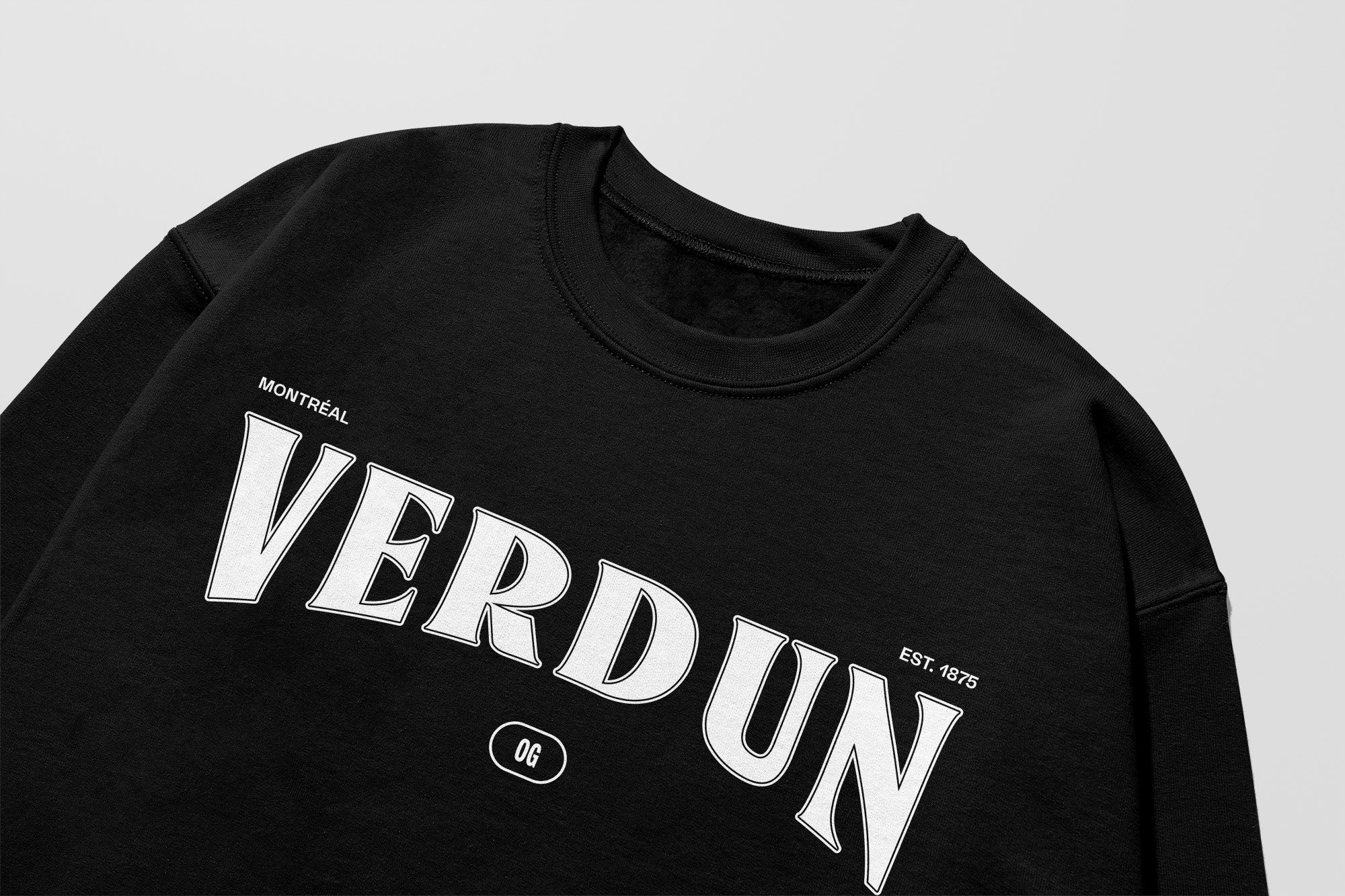 Mon Crew Confort - Adultes - Verdun - Impression en Blanc