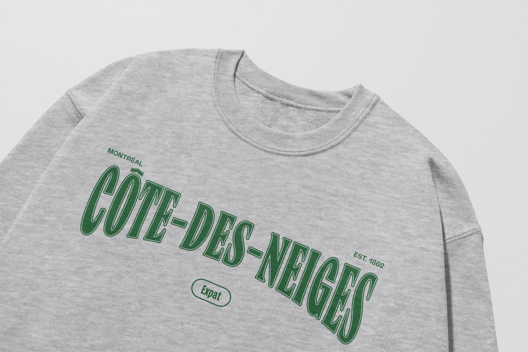 Mon Crew Fit - Adultes - Côte-des-Neiges - Impression en Vert