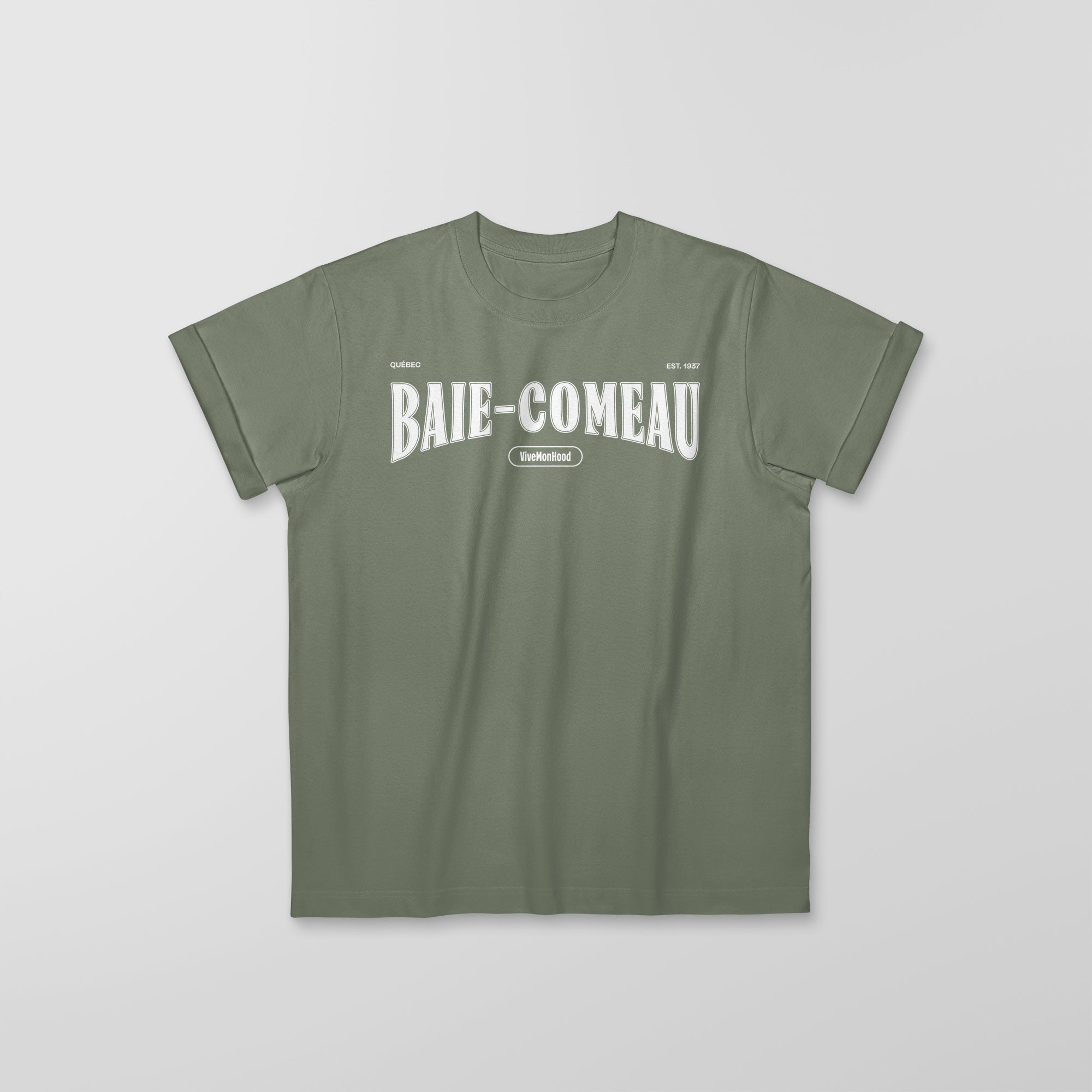 Mon T-Shirt Garçon - Adultes - Baie-Comeau - Impression en Blanc