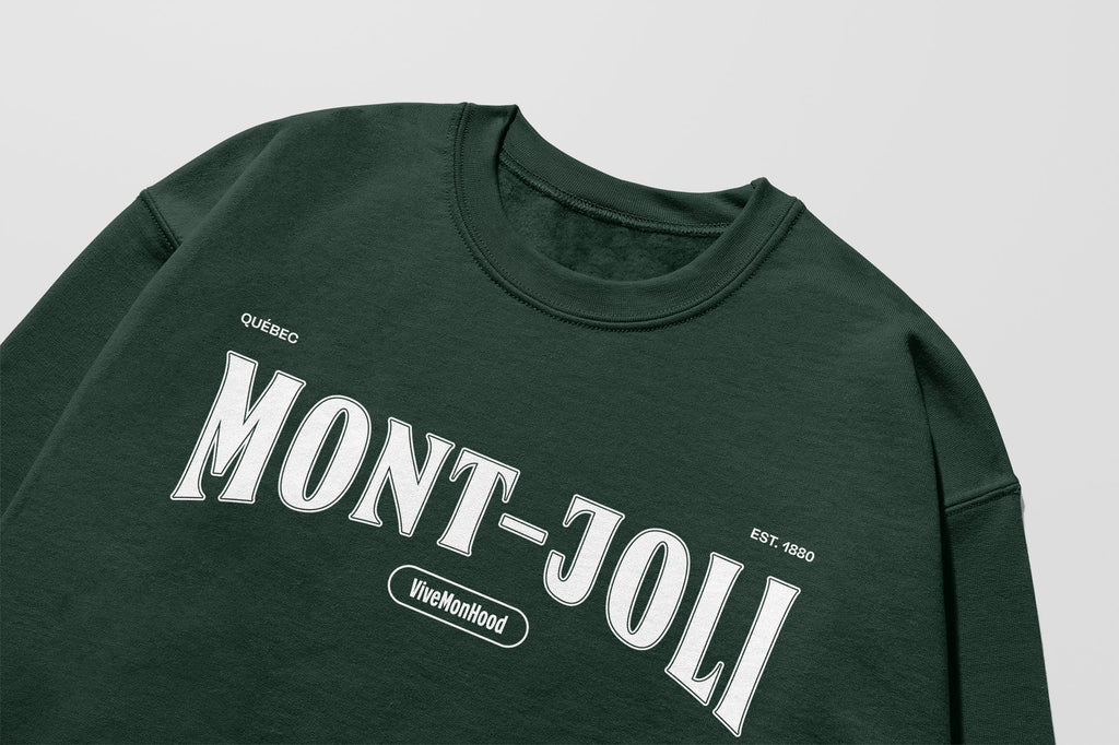 Mon Crew Confort - Adultes - Mont-Joli - Impression en Blanc