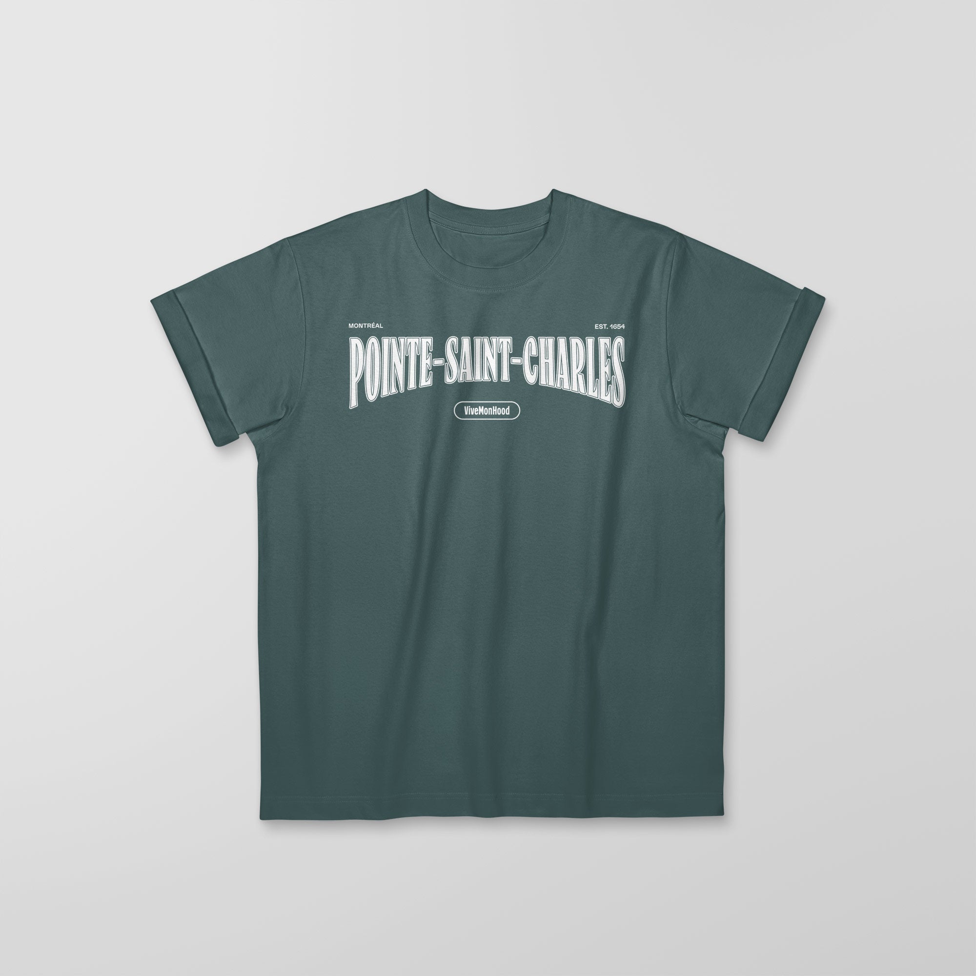 Mon T-Shirt Garçon - Adultes - Pointe-Saint-Charles - Impression en Blanc