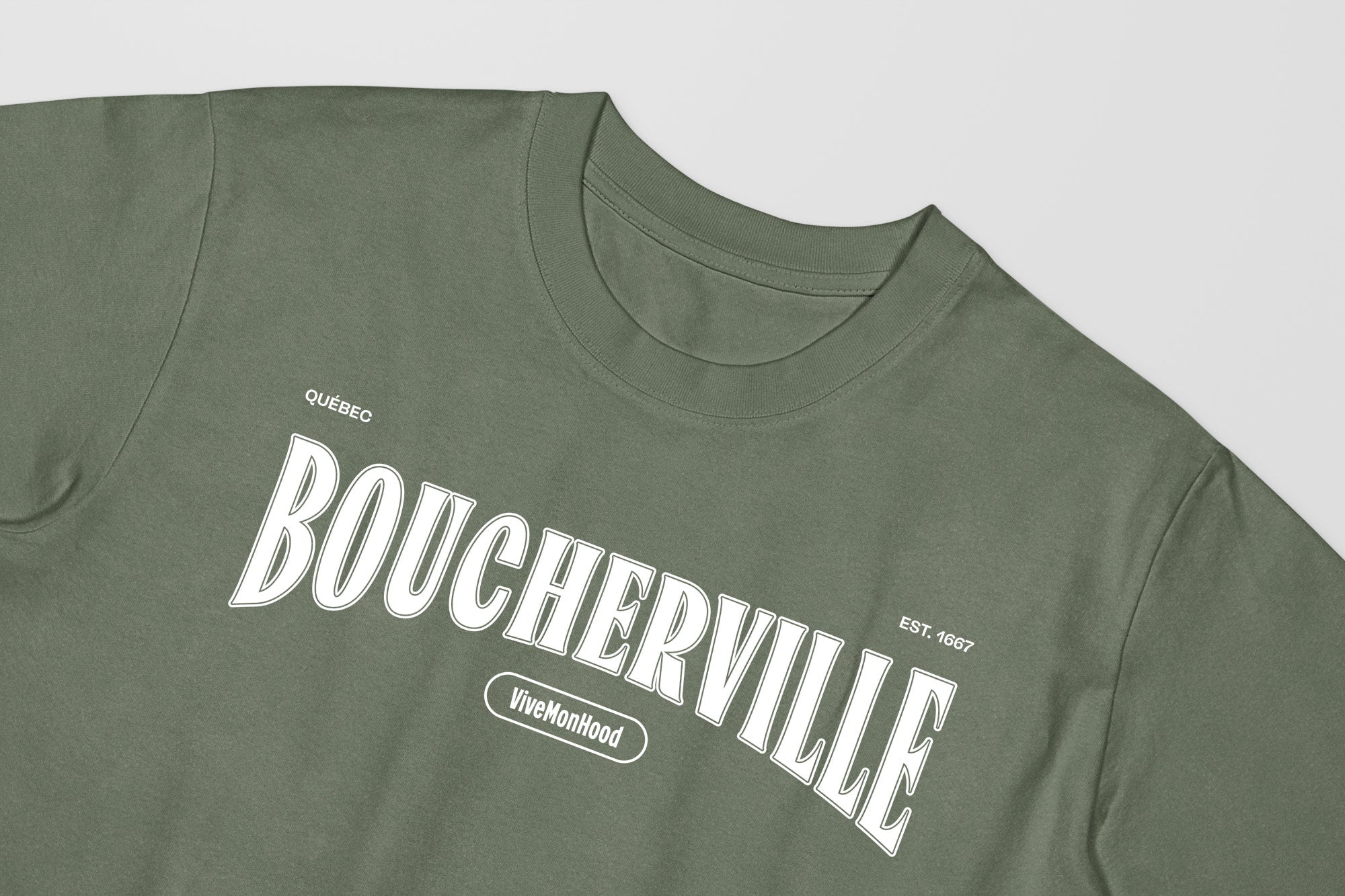 Mon T-Shirt Garçon - Adultes - Boucherville - Impression en Blanc