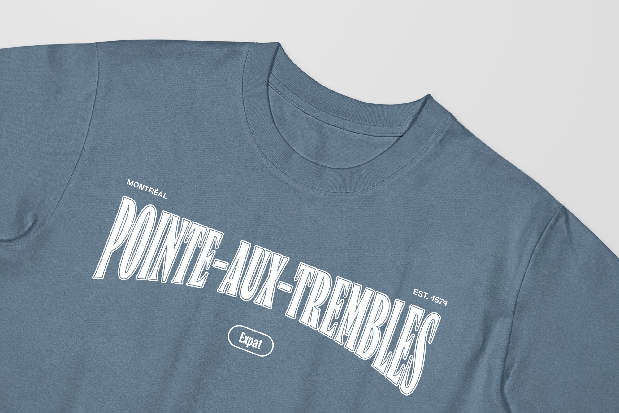 Mon T-Shirt Garçon - Adultes - Pointe-aux-Trembles - Impression en Blanc