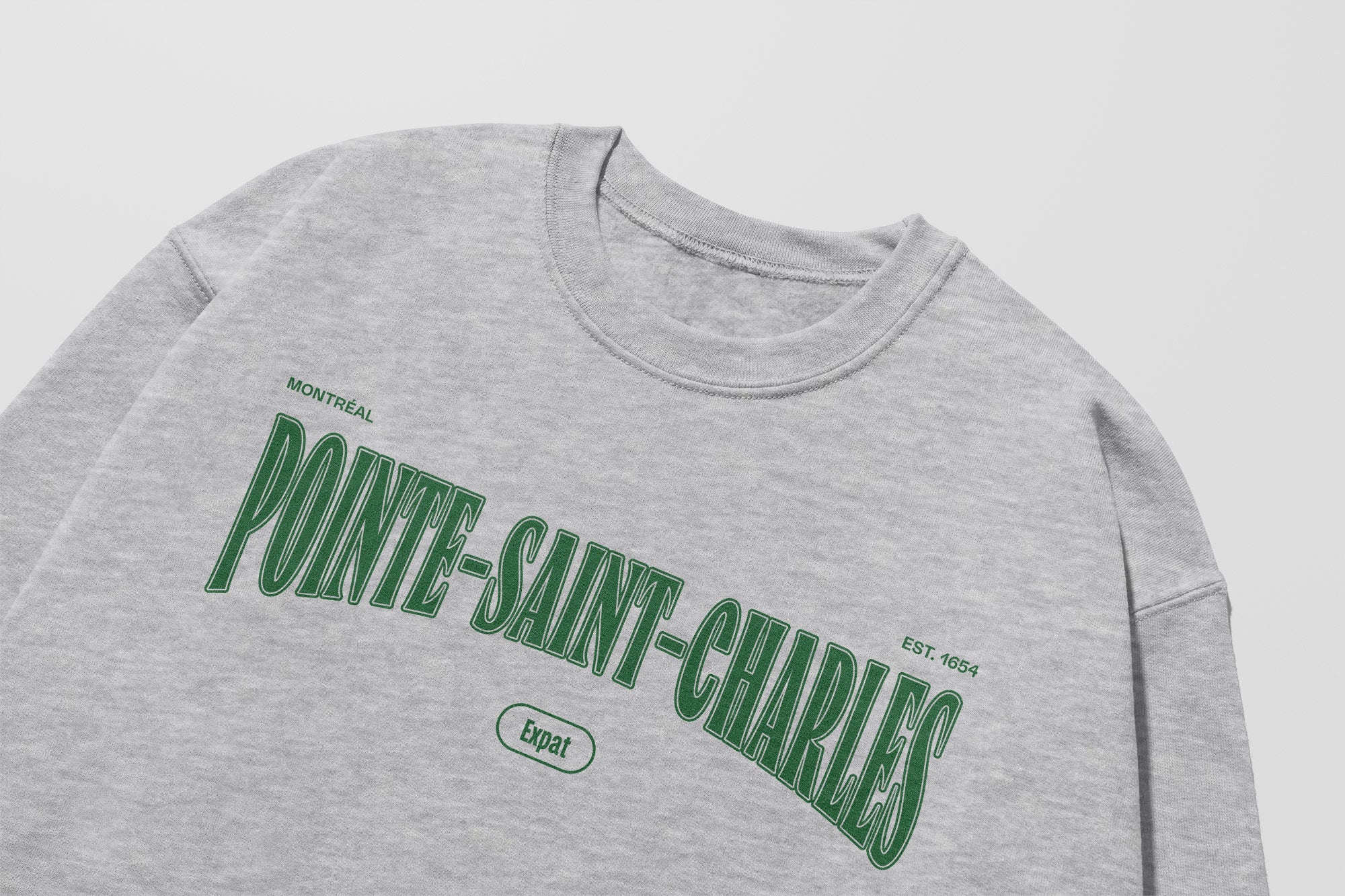 Mon Crew Fit - Adultes - Pointe-Saint-Charles - Impression en Vert