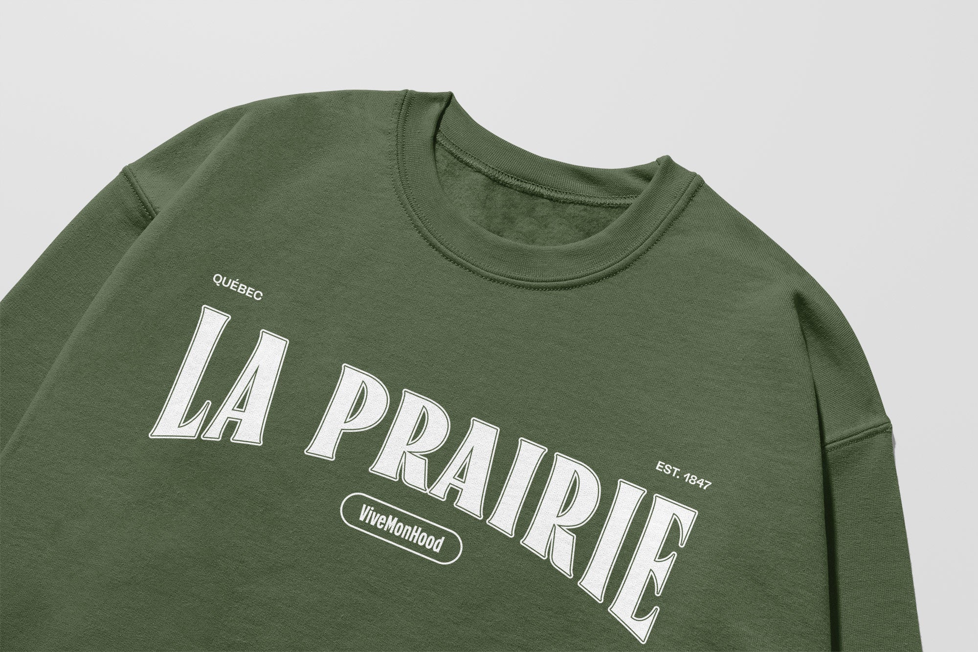 Mon Crew Confort - Adultes - La Prairie - Impression en Blanc